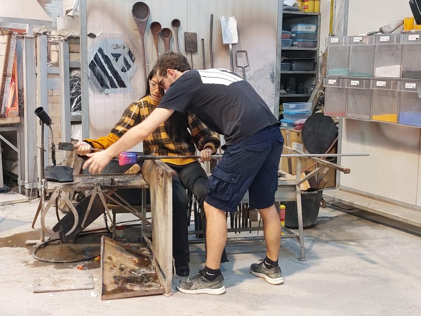 Murano: In Depth Glass Factory Guided Tour - The coldshop: cutting, drilling, flattening, and polishing