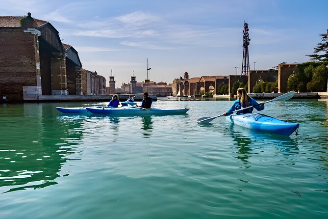 Venice Beginner's Kayak Tour: train & visit the Medieval Arsenal - Stop 2: Lagoon + Arsenale di Venezia Paddling in Castello